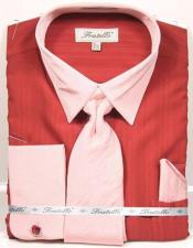  Brick Red - Mens Fashion Dress Shirts and Ties