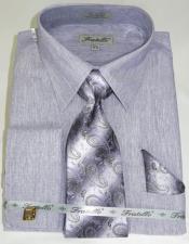  Lavender Colorful Bold pattern Tie French Cuff men's Dress Shirt