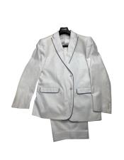  Linen Summer Tuxedo 2 Buttons Trimmed Lapel Jacket and Pants
