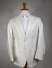  men's 2 Buttons White Color Linen Blazer - Sport Coat