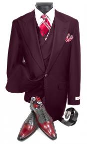  Burgundy Traditional Steve Harvery Style for Men Classic Fit Suit