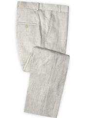  men's Linen Flat Front Meadow Fabric Pants 