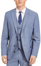  Slim Fit Light Blue - Steel Blue - 2 Button Wedding Suit 