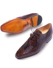  Brown Ostrich Skin Shoes