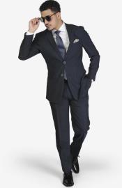  2-button Medium Blue - men's Slim Fit Suit - Fitted Suit - Skinny Suit