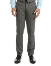  men's Tweed Pants - Herringbone Pants Grey - Gray