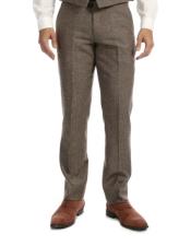  men's Tweed Pants - Herringbone Pants Taupe - Light Brown - Tan