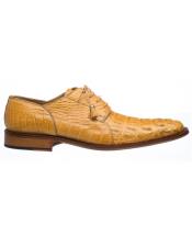  men's Camel Color Toe Style Alligator Shoes