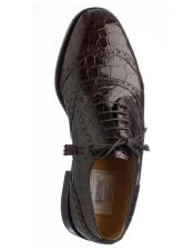  men's Brown Color Alligator Skin Shoes
