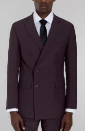  Burgundy Double Breasted Suit
