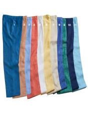  men's 100% Linen Slim Fit Pants by Merc/InSerch - 11 Colors