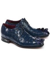  Italian Shoes Crocodile Blue