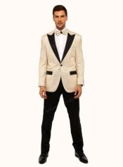 Boys Ivory Off-White Perry Ellis Rio Tuxedo Dinner Suit Jacket Formal Wedding 