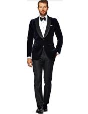  Mens One Button Shawl Lapel One Chest Pocket Groom Tuxedo - Groom Suit