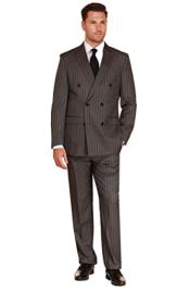  Breasted Suit Charcoal Stripe