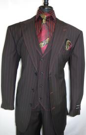 1920s Suit - Gangster Suits - Bold Pinstripe Zoot Suit Pleated Pants