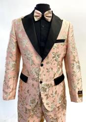 Prom Suits - Wedding Suit - Paisley Suit - Floral Suit + Matching Bowtie