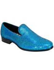  Blue Glitter Formal Slip