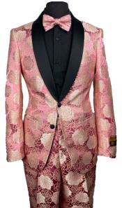  Pink Floral Prom Tuxedo