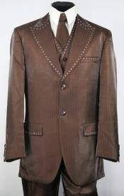  Tuxedo Suit - Brown