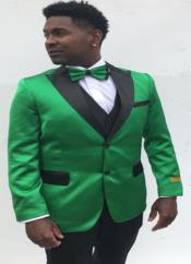 Shiny Green Blazer - Green Tuxedo Dinner Jacket with Bowtie