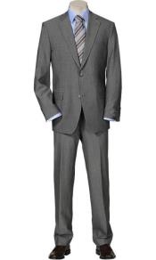 Mix And Match Suits Men's Solid Light Gray Quality 2 Buttons Portly Suits Executive Fit Suit - Mens Portly Suit