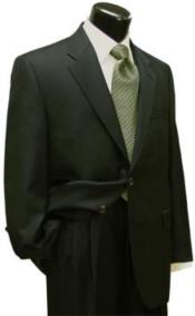 Mix And Match Suits Men's Suit Separates Wool Fabric Dark Olive Green