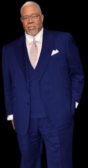 Suit With Double Breasted Vest - Pastor Suit - 1920s Style Navy Blue Suit