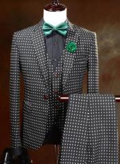  White Dots Vested Suits