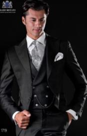 Mens Suits with Double Breasted Vest - Single Button Peak Lapel "Gray" Suits