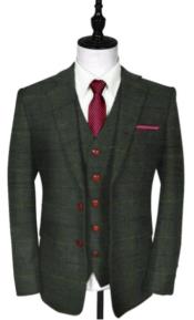 Tweed Suits - Vintage Suits - Herringbone Suits Green