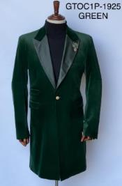  Velvet Tuxedo - Mens Velvet Blazer - Velvet Sport Coat - Three Quarter Length Green