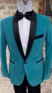  Blue" Velvet Tuxedo Suit