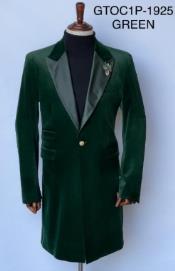 Velvet Cutaway Tuxedo - Velvet Morning Suit - Velvet Tail Tuxedo - Green