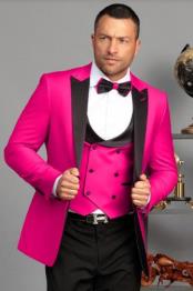  Button Hot Pink Tuxedo