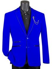 Mens Prom Party Jacket Royal Slim Fit