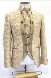 Groom Tuxedo - Wedding Tuxedo - Vested Suit - Uniqe Tux - Champaign - Tan Suit