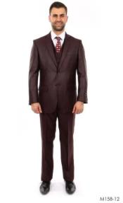  Size Mens Burgundy Suit