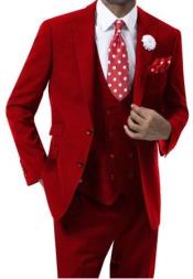  Button Suit Red Peak