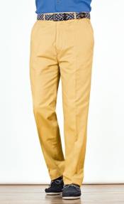 Mustard Flat Front Pants