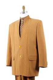 Mandarin Collar Tuxedo - Mandarin Tuxedo - No Collar Suit - Rust Suit