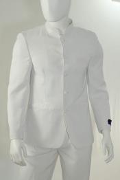 Mandarin Collar Tuxedo - Mandarin Tuxedo - No Collar Suit - White Suit