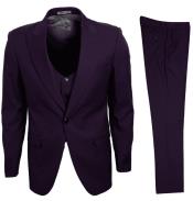  Suit Fashionable Vest Eggplant