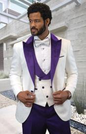  Purple Tuxedo Vested Suit