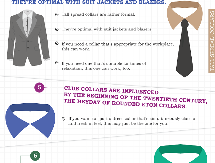 different dress shirt collar types mens fashion infographics