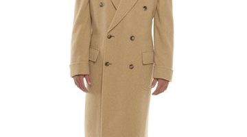 double breasted camel overcoat top coat cashmere wool beige khaki